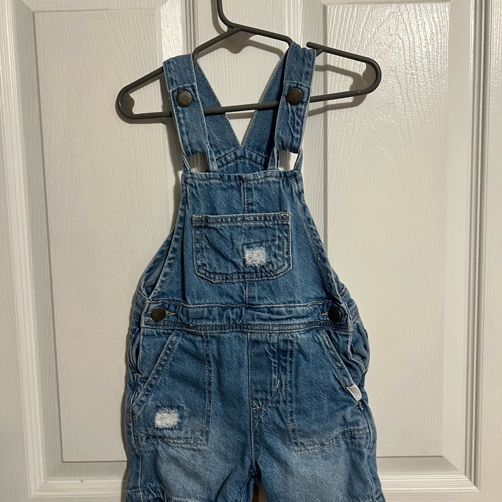Cotton On Kids Denim Overalls Shorts with Adjustable Straps Unisex